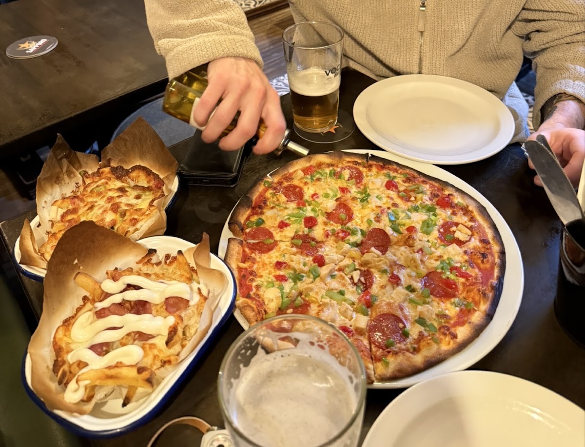 Stone-baked pizza at the Minster Inn